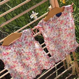 Vintage twin flowery blouses